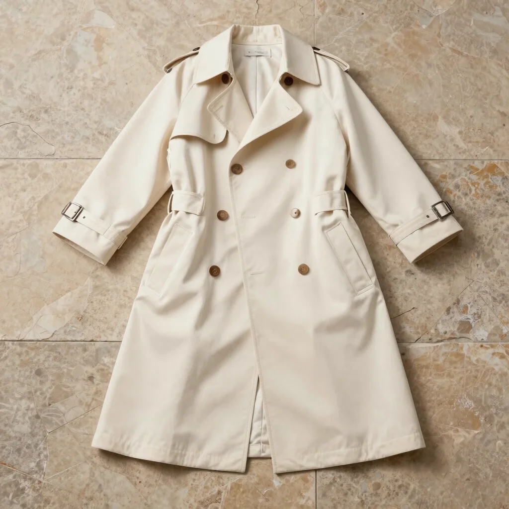 Ivory Raw Silk Kimono Trench